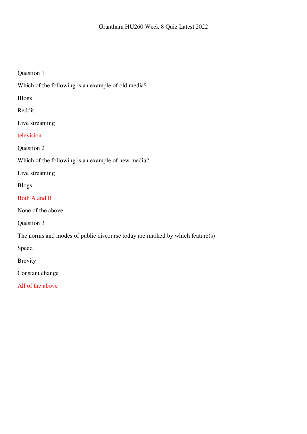Preview image for Grantham HU260 Week 8 Quiz Updated
